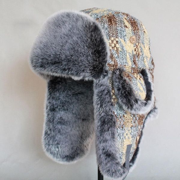 berets warm winter bomber hats men women fur doom cap russia ski trapper snow thick ear protector mz016, Blue;gray
berets warm winter bomber hats men women fur doom cap russia ski trapper snow thick ear protector mz016, Blue;gray