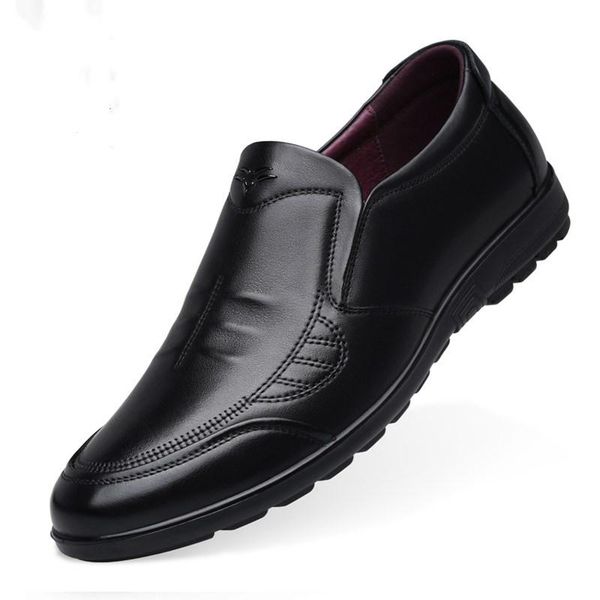dress shoes men's casual business genuine leather fashion comfortable soft bottom quality slip-on footwear, Black
dress shoes men's casual business genuine leather fashion comfortable soft bottom quality slip-on footwear, Black