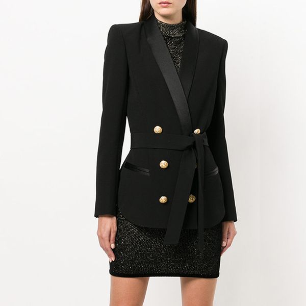 2021 spring female office lady shawl collar long-sleeved double breasted loose solid color lace up blazer coat 8y600, Black;brown
2021 spring female office lady shawl collar long-sleeved double breasted loose solid color lace up blazer coat 8y600, Black;brown