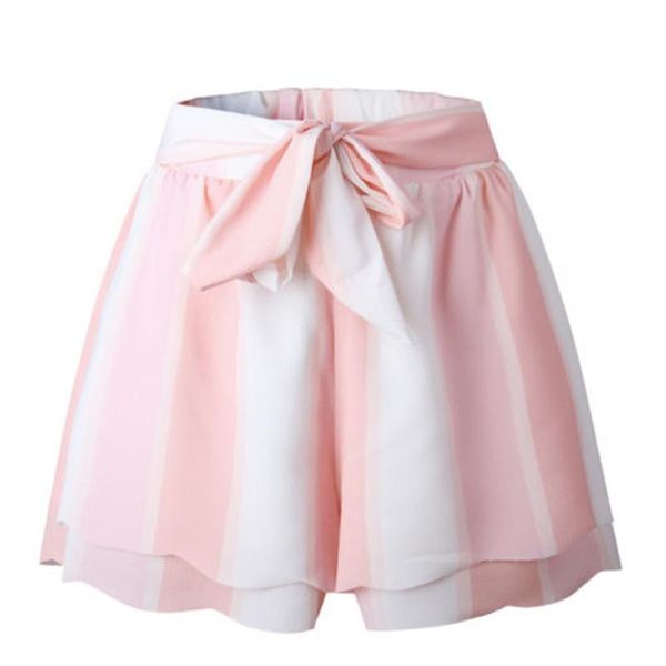 women's shorts summer women high waist lace up fashion loose ladies chiffion beach style short pants striped clothes outwear 2021 bikin, White;black
women's shorts summer women high waist lace up fashion loose ladies chiffion beach style short pants striped clothes outwear 2021 bikin, White;black