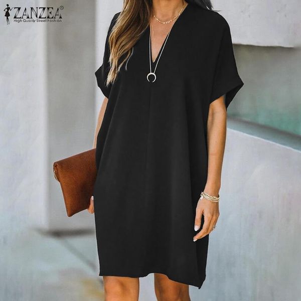 casual dresses womens holidy dress zanzea solid v neck loose vestidos fashion lady work knee sundress 2021 summer retro short sleeve robe fe, Black;gray
casual dresses womens holidy dress zanzea solid v neck loose vestidos fashion lady work knee sundress 2021 summer retro short sleeve robe fe, Black;gray