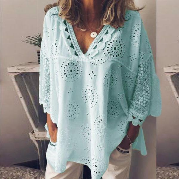 women's blouses & shirts hollow out blouse women clothing 3/4 sleeve cotton linen vintage lace patchwork shirt elegant casual plus siz, White
women's blouses & shirts hollow out blouse women clothing 3/4 sleeve cotton linen vintage lace patchwork shirt elegant casual plus siz, White