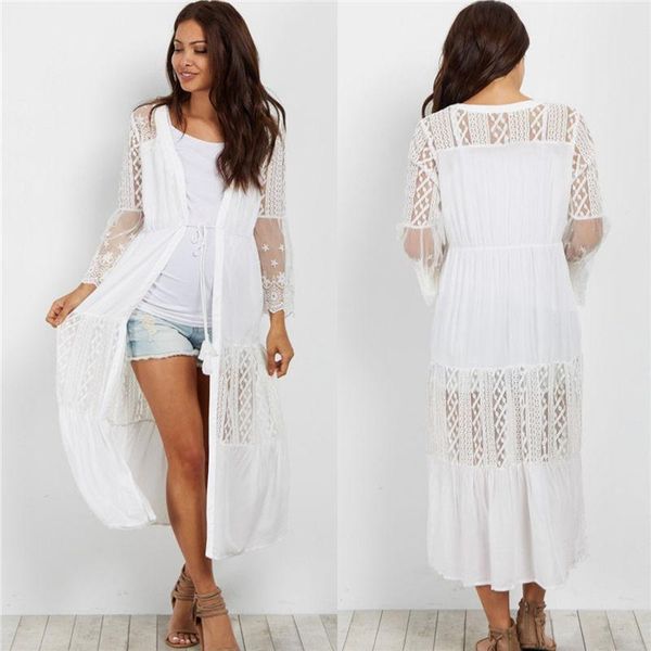 women's blouses & shirts 2021 lace cotton patchwork self belted summer beach tunic plus size beachwear kimono cadigan long women b, White
women's blouses & shirts 2021 lace cotton patchwork self belted summer beach tunic plus size beachwear kimono cadigan long women b, White