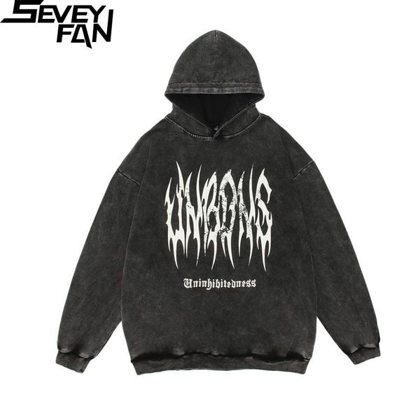 men's hoodies & sweatshirts seveyfan hi street retro thorns printed hip hop oversize pullover for couples, Black
men's hoodies & sweatshirts seveyfan hi street retro thorns printed hip hop oversize pullover for couples, Black