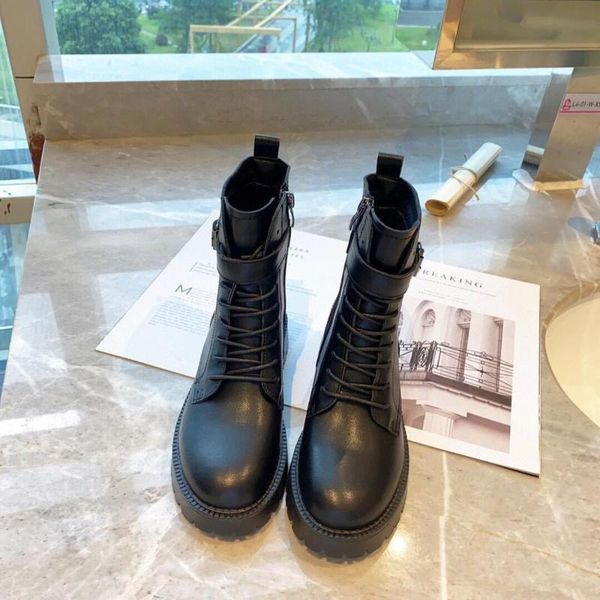 boots metal buckle shoes women autumn lady ankle footware genuine leather british style female botas mujer, Black
boots metal buckle shoes women autumn lady ankle footware genuine leather british style female botas mujer, Black