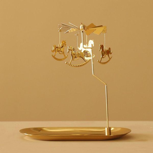 rotary candle holder spinning metal candle holder - spin around when dropship