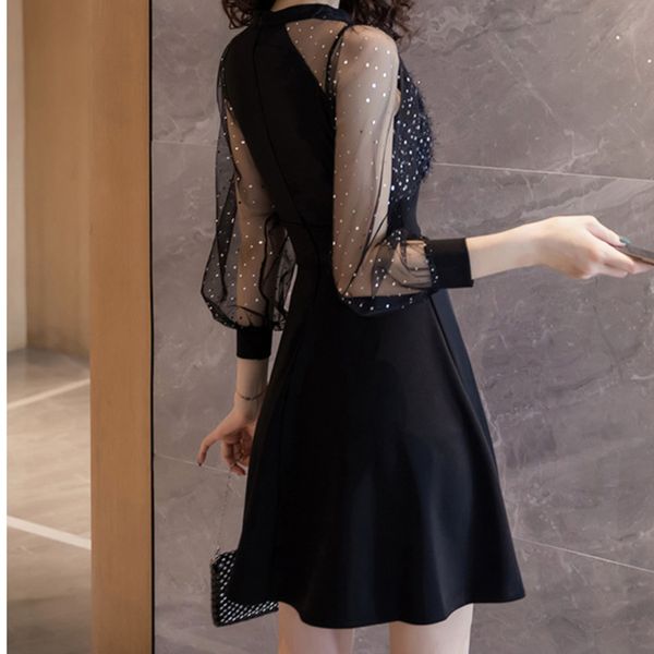 bgw black color sequined embellished party dress polka dot mesh see through elegant women knee length cocktail dress
bgw black color sequined embellished party dress polka dot mesh see through elegant women knee length cocktail dress