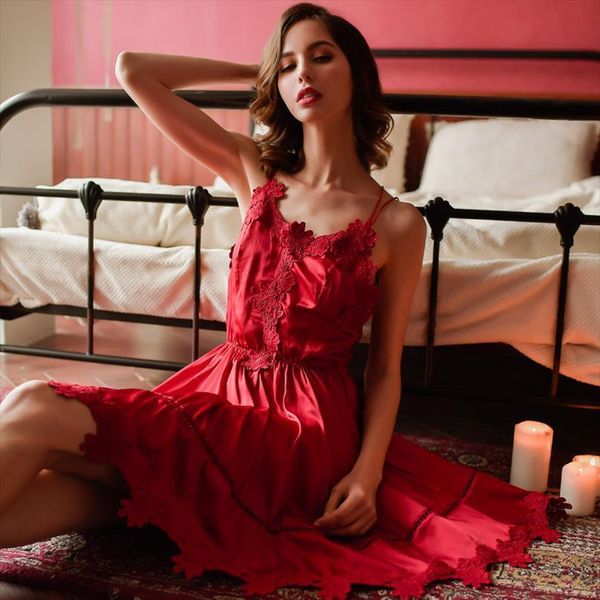 underwear large size nightdress women sleepwear was thin big chest set home service, Black;red
underwear large size nightdress women sleepwear was thin big chest set home service, Black;red