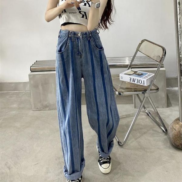 women's jeans striped women summer 2021 fat sister high waist slim wide-legged trousers waisted straight leg, Blue
women's jeans striped women summer 2021 fat sister high waist slim wide-legged trousers waisted straight leg, Blue