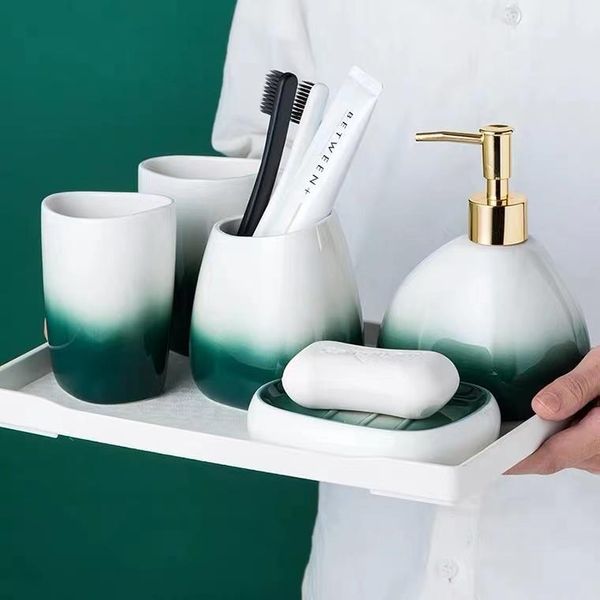 bath accessory set ceramic bathroom six-piece couple mouthwash cup lotion bottle soap dish combination supplies luxury wedding gift
bath accessory set ceramic bathroom six-piece couple mouthwash cup lotion bottle soap dish combination supplies luxury wedding gift