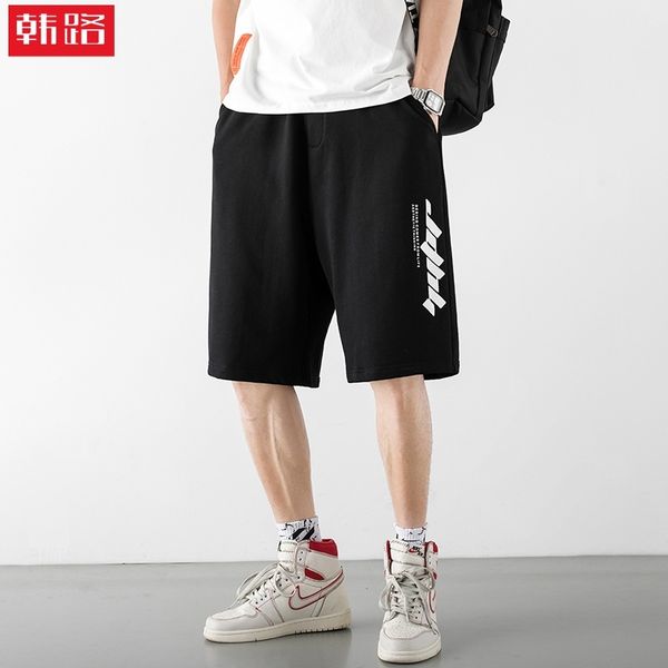 han luxin 2021 summer new sports loose shorts letter printing fashion brand five point pants men's q, White;black
han luxin 2021 summer new sports loose shorts letter printing fashion brand five point pants men's q, White;black