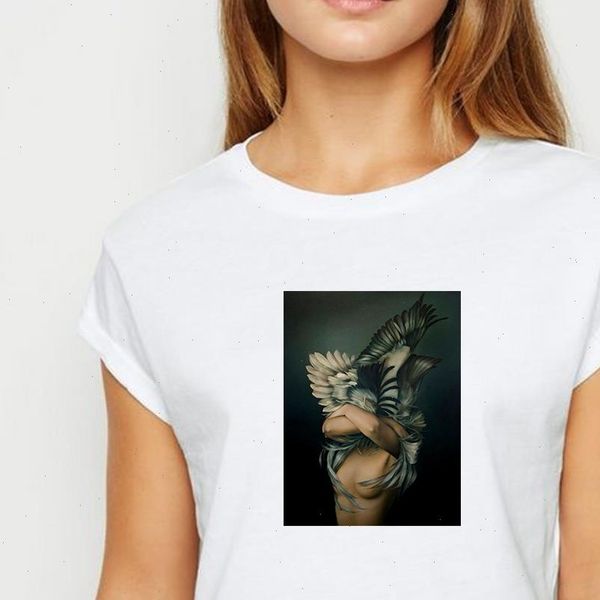 feather flower girl t shirt women harajuku spring summer tshirt streetwear persionalized round collar t shirts, White
feather flower girl t shirt women harajuku spring summer tshirt streetwear persionalized round collar t shirts, White