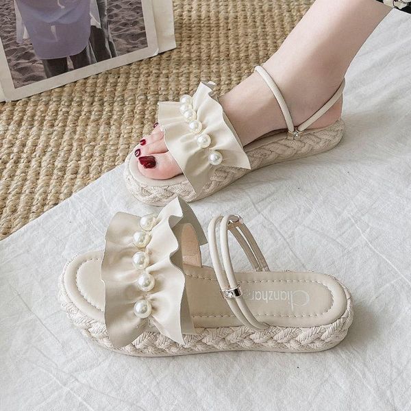 sandals 2021 summer bohemian pearl modern platform causal open toe soft non slid ladies beach shoes flat sandalias mujer, Black
sandals 2021 summer bohemian pearl modern platform causal open toe soft non slid ladies beach shoes flat sandalias mujer, Black