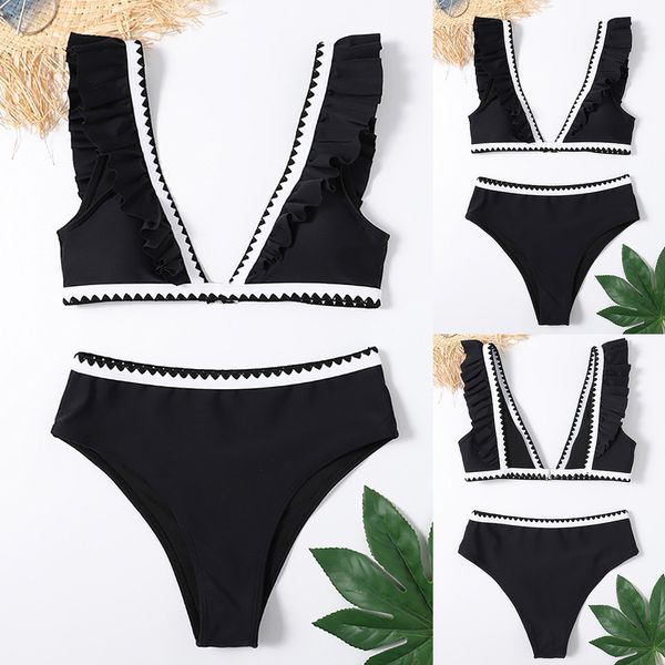 badmode 2021 effen color ruche bikini set twee stuk badpak hoge taille diepe v beachwear shopping women, White;black
badmode 2021 effen color ruche bikini set twee stuk badpak hoge taille diepe v beachwear shopping women, White;black