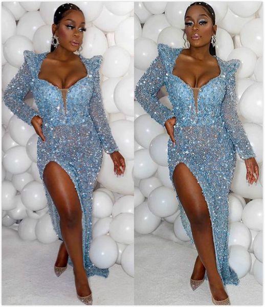 aso ebi 2020 arabic sparkly sheath evening dresses long sleeves prom dresses high split formal party second reception gowns zj365, Black;red
aso ebi 2020 arabic sparkly sheath evening dresses long sleeves prom dresses high split formal party second reception gowns zj365, Black;red