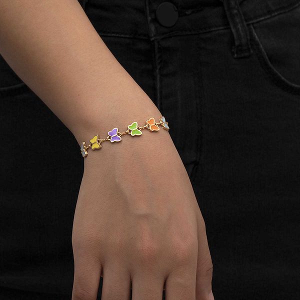 fashion simple oil dripping butterfly bracelet color series multi element alloy jewelry, Silver
fashion simple oil dripping butterfly bracelet color series multi element alloy jewelry, Silver