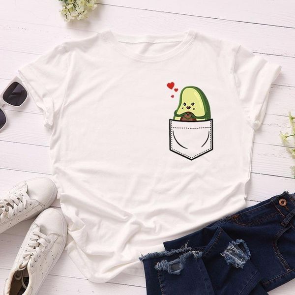 women's t-shirt summer t shirt women cotton plus size avocado pocket print o-neck short sleeve tshirts fashion casual lady tee, White
women's t-shirt summer t shirt women cotton plus size avocado pocket print o-neck short sleeve tshirts fashion casual lady tee, White