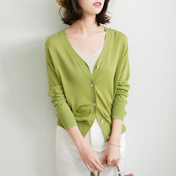 women's knits & tees xiuye 2021 summer thin air conditioning sunscreen shirt korean temperament long sleeve v-neck ice silk sweater, White
women's knits & tees xiuye 2021 summer thin air conditioning sunscreen shirt korean temperament long sleeve v-neck ice silk sweater, White
