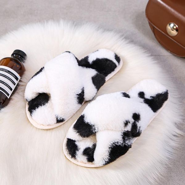 slippers chic cow pattern cross band indoor women fur open toe fluffy for girls house soft plush flat shoes, Black
slippers chic cow pattern cross band indoor women fur open toe fluffy for girls house soft plush flat shoes, Black