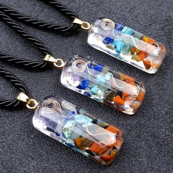 pendant necklaces reiki healing colorful chips natural stone rubble 7chakra orgone energy necklace for women men jewelry, Silver
pendant necklaces reiki healing colorful chips natural stone rubble 7chakra orgone energy necklace for women men jewelry, Silver