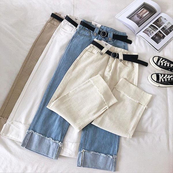 women's jeans 2021 spring summer boyfriend femme high waist with sashes wide legs denim pants women casual loose white panta, Blue
women's jeans 2021 spring summer boyfriend femme high waist with sashes wide legs denim pants women casual loose white panta, Blue