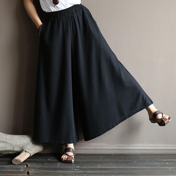women's pants & capris original cotton and linen art all-match loose skirt casual wide leg culottes 1920, Black;white
women's pants & capris original cotton and linen art all-match loose skirt casual wide leg culottes 1920, Black;white