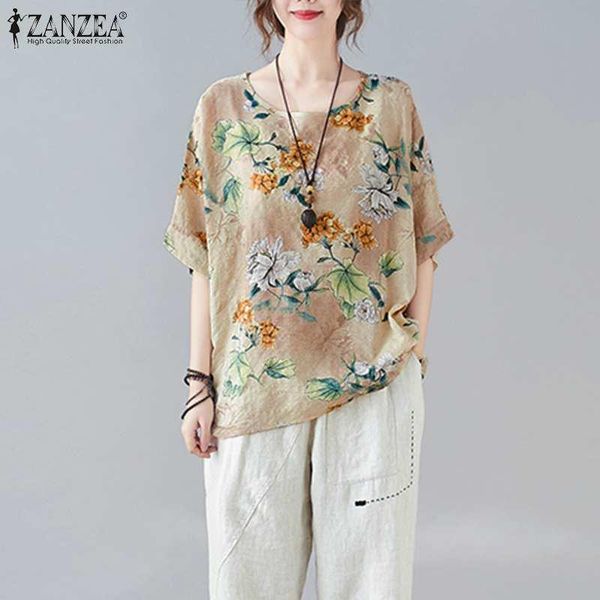 women's blouses & shirts womens summer tunic 2021 fashion loose blouse female o neck irregular pullover zanzea vintage floral print bl, White
women's blouses & shirts womens summer tunic 2021 fashion loose blouse female o neck irregular pullover zanzea vintage floral print bl, White