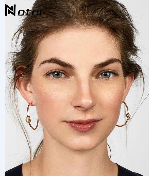 stud noter big circle design knot earrings gold silver color piercing statement loop earring for women aros jewelry creole femme, Golden;silver
stud noter big circle design knot earrings gold silver color piercing statement loop earring for women aros jewelry creole femme, Golden;silver