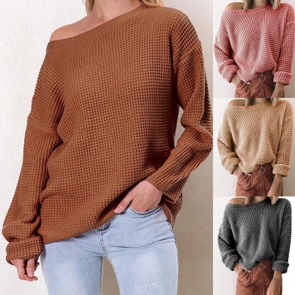 women's sweaters sweater 2021 autumn winter solid color slash neck knitted long sleeve casual oversized streetwear, White;black
women's sweaters sweater 2021 autumn winter solid color slash neck knitted long sleeve casual oversized streetwear, White;black