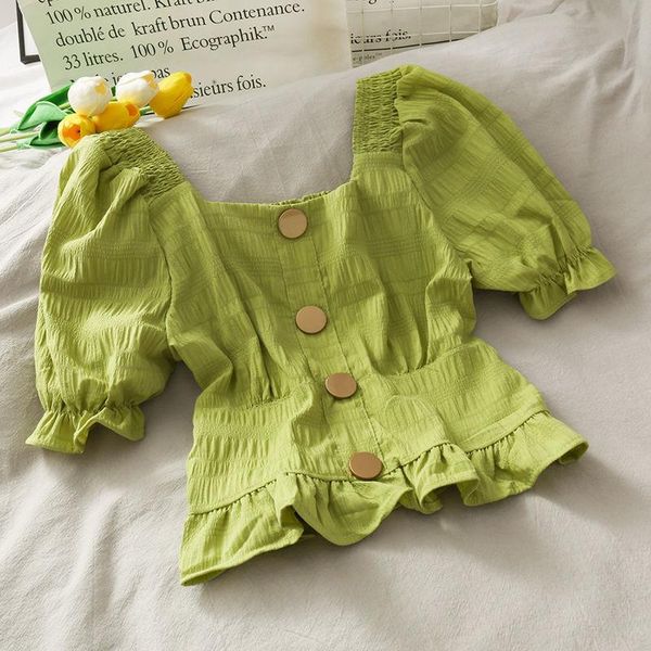 women's blouses & shirts heydress ulzzang stretch slim elegant femme blouse women pleat design lovely puff sleeve vintage ladies clothi, White 
women's blouses & shirts heydress ulzzang stretch slim elegant femme blouse women pleat design lovely puff sleeve vintage ladies clothi, White