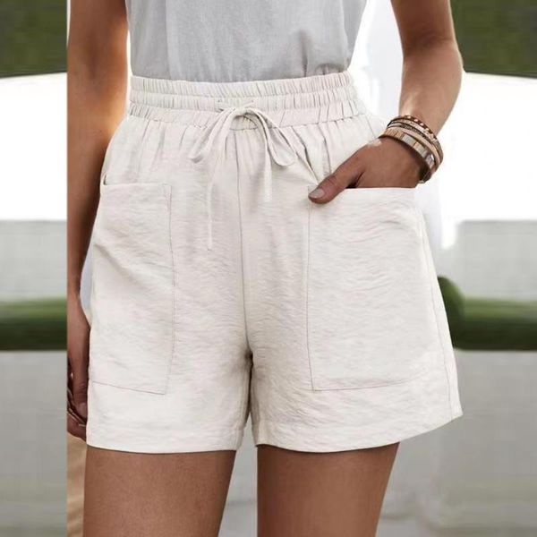 women's shorts plus size 3xl women high waist casual short pants with pockets lace up elastic office lady daily summer 2021, White;black
women's shorts plus size 3xl women high waist casual short pants with pockets lace up elastic office lady daily summer 2021, White;black