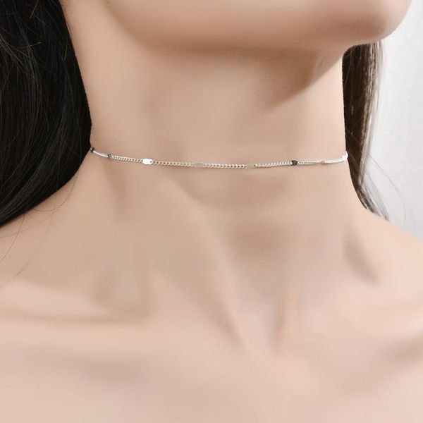 chains fashion simple summer metal chain choker necklace for women flower copper piece jewelry handmade party gift, Silver
chains fashion simple summer metal chain choker necklace for women flower copper piece jewelry handmade party gift, Silver
