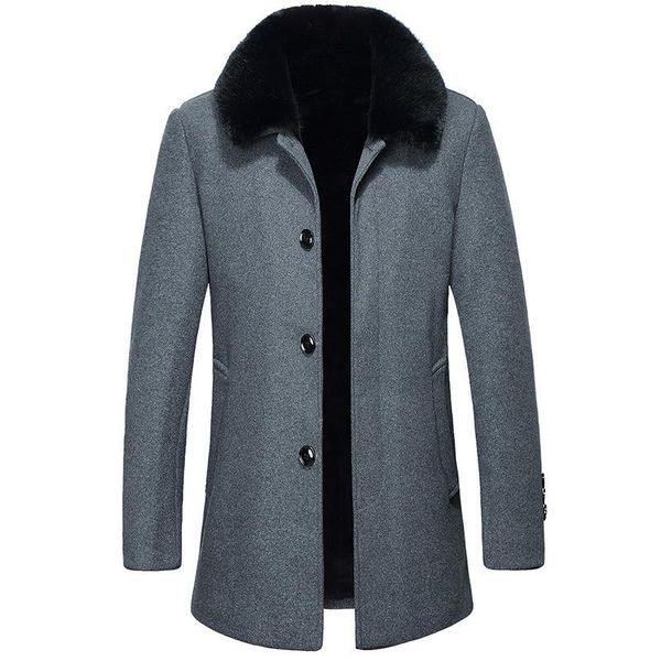 men's wool & blends 2021 cross-border explosion models middle-aged woolen coat men with fur collar plus velvet thick dad factory direct, Black
men's wool & blends 2021 cross-border explosion models middle-aged woolen coat men with fur collar plus velvet thick dad factory direct, Black