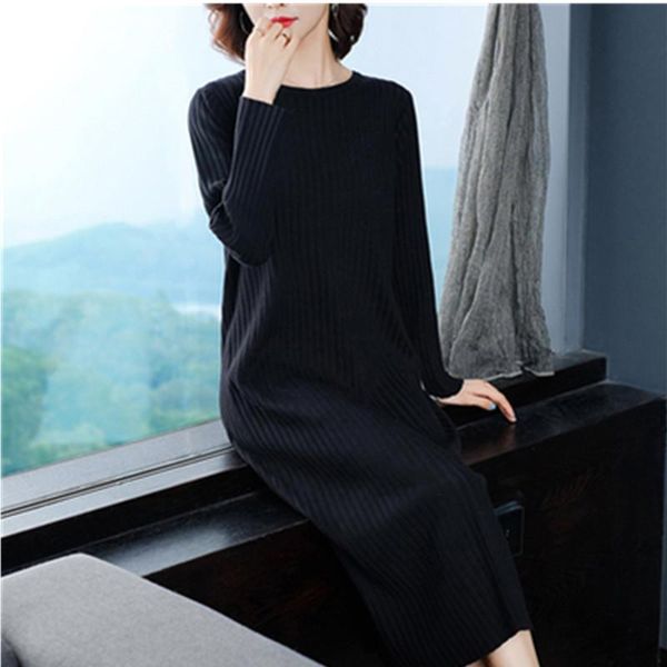 casual dresses women autumn winter mid-length pullover sweater o-neck long sleeve loose wild 2021 spring dress knitted shirt female, Black;gray
casual dresses women autumn winter mid-length pullover sweater o-neck long sleeve loose wild 2021 spring dress knitted shirt female, Black;gray