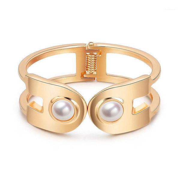 open women's double head pearl bracelet adjustable geometry cuff bangles bracelets1, Black
open women's double head pearl bracelet adjustable geometry cuff bangles bracelets1, Black