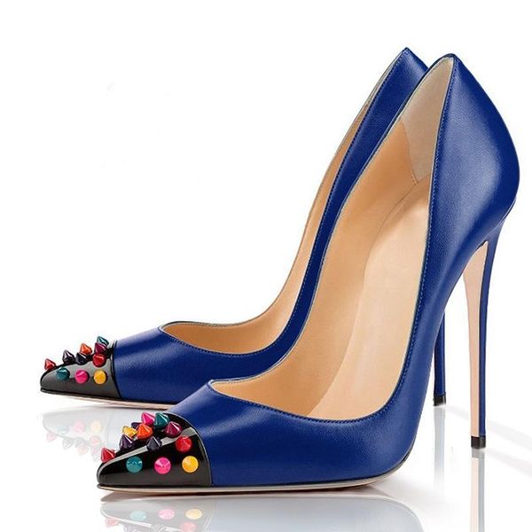 dress shoes multicolor rivets pointed toe high heel pumps blue green red brown 12cm 10cm 8cm stiletto heels spikes, Black
dress shoes multicolor rivets pointed toe high heel pumps blue green red brown 12cm 10cm 8cm stiletto heels spikes, Black