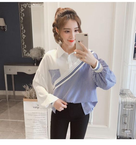 fashion casual streetwear oversize women blouses 2021 spring chiffon blouse three quarter sleeve loose shirts blusas mujer, White
fashion casual streetwear oversize women blouses 2021 spring chiffon blouse three quarter sleeve loose shirts blusas mujer, White