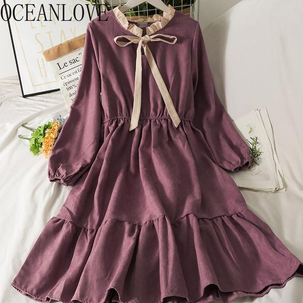 casual dresses oceanlove corduroy bow sweet women korean fashion autumn winter vestidos lace up preppy style mini dress retro, Black;gray
casual dresses oceanlove corduroy bow sweet women korean fashion autumn winter vestidos lace up preppy style mini dress retro, Black;gray