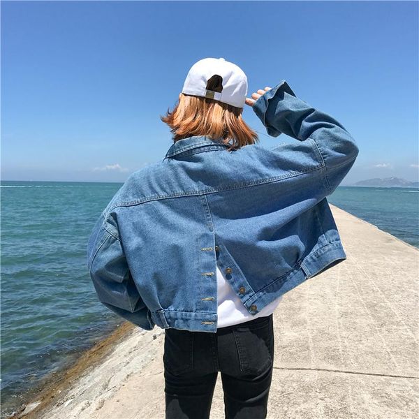women's jackets denim 2021 spring long-sleeved korean version student jacket coat women streetwear female cotton, Black;brown
women's jackets denim 2021 spring long-sleeved korean version student jacket coat women streetwear female cotton, Black;brown