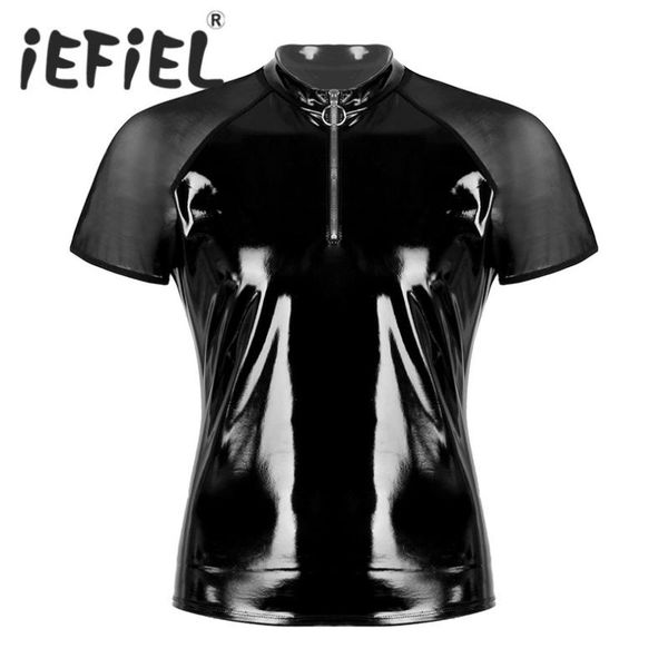 men's t-shirts mens wetlook punk fashion t shirt faux leather male t-shirt night parties clubwear costume muscle tight, White;black
men's t-shirts mens wetlook punk fashion t shirt faux leather male t-shirt night parties clubwear costume muscle tight, White;black