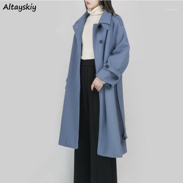 blends women solid single breasted korean style chic trendy all-match simple leisure warm sash college students winter women's wool, Black
blends women solid single breasted korean style chic trendy all-match simple leisure warm sash college students winter women's wool, Black