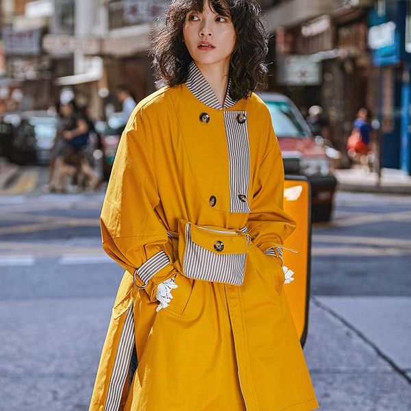 women's trench coats nanastyle 2021 spring autumn fashion casual long sleeve striped patchwork yellow coat windbreaker for women belt b, Tan;black
women's trench coats nanastyle 2021 spring autumn fashion casual long sleeve striped patchwork yellow coat windbreaker for women belt b, Tan;black