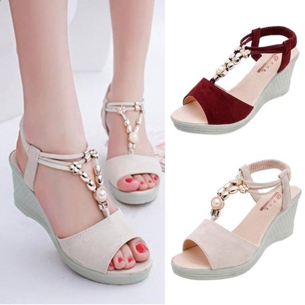 sandals women shoes fashion ladies wedges string bead casual roman peep toe for sandalias mujer, Black
sandals women shoes fashion ladies wedges string bead casual roman peep toe for sandalias mujer, Black