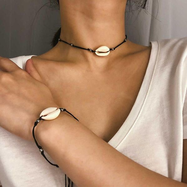 jewelry simple shell necklace handmade beaded adjustable neckband bracelet, Silver
jewelry simple shell necklace handmade beaded adjustable neckband bracelet, Silver