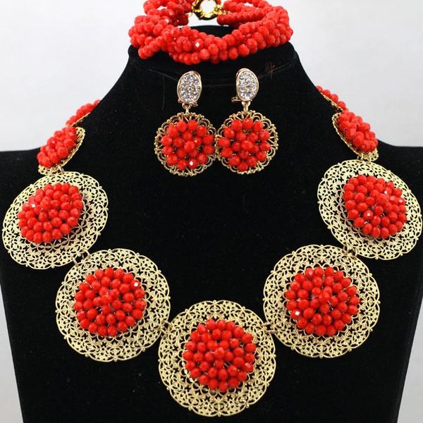 earrings & necklace splendid orange red crystal statement set gold champagne plated round plates wedding birdal costume party gifts qw210, Silver
earrings & necklace splendid orange red crystal statement set gold champagne plated round plates wedding birdal costume party gifts qw210, Silver