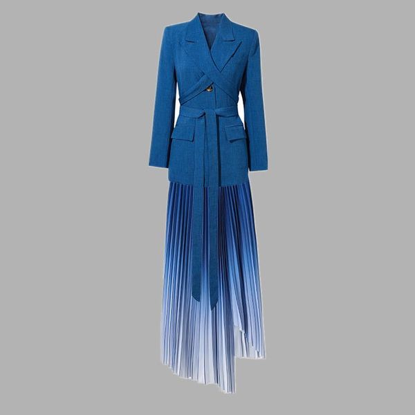 brand fashion women high luxury spring autumn vintage elegant blazer jacket coat + pleated skirt two piece suit set, White
brand fashion women high luxury spring autumn vintage elegant blazer jacket coat + pleated skirt two piece suit set, White