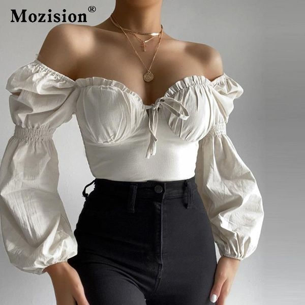 women's blouses & shirts mozision white long puff sleeve blouse summer elegant elastic 2 layer short ladies fashion party backless
women's blouses & shirts mozision white long puff sleeve blouse summer elegant elastic 2 layer short ladies fashion party backless