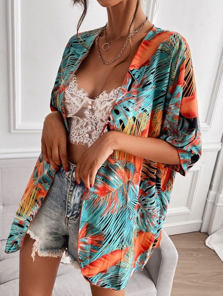 tropical print kimono 80mi#, White;black
tropical print kimono 80mi#, White;black
