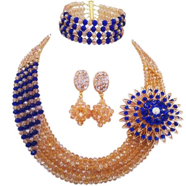 earrings & necklace fashion champagne gold royal blue nigerian wedding african beads jewelry set crystal, Silver
earrings & necklace fashion champagne gold royal blue nigerian wedding african beads jewelry set crystal, Silver