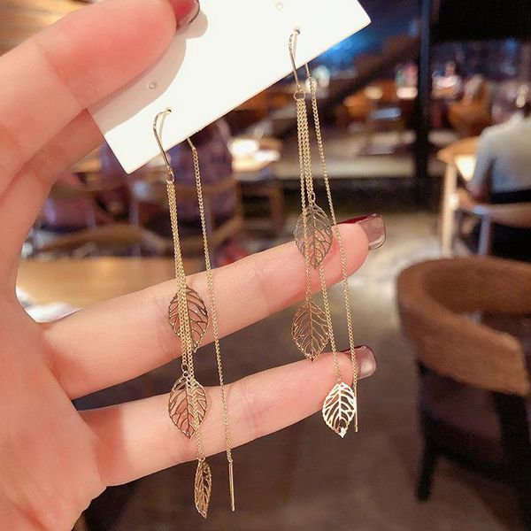 dangle & chandelier vintage hollow leaf metal pendant ear line long tassel drop earrings korean simple women's exquisite jewelry, Silver
dangle & chandelier vintage hollow leaf metal pendant ear line long tassel drop earrings korean simple women's exquisite jewelry, Silver